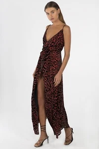 BNWT MISHA RED LEOPARD HARPA DRESS - SIZE 4 AU/0 US (RRP $419.95) - Picture 1 of 3