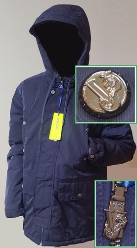 Giacca imbottita con cappuccio Versace Jeans by Gianni Versace colore navy nuova con etichetta