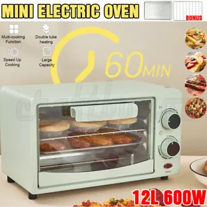 600W MINI Electric Oven Grill Toaster Bake Compact Oven Timer Breakfast Maker - Picture 1 of 12