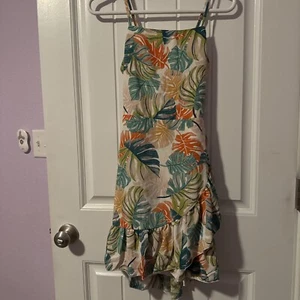 NEW NWT Lilt Girls Size 12 Beautiful Palm Leaf Dress With Back Cutout - Picture 1 of 4