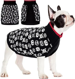 Premium Hundepullover Totenkopf Punk Rock Design Hundekleidung Pixel Skelett (M) - Bild 1 von 6