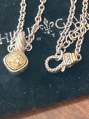 COLAR PRATA ESTERLINA/OURO/DIAMANTES - PHILIP GAVRIEL .NY - Imagem 1 de 4