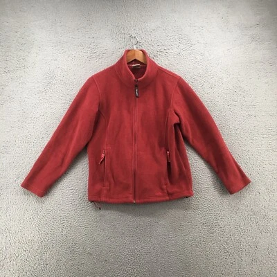 Cabelas Jacket Mens Medium Poly Stand Collar Fleece Long Sleeve Red Full Zipper - Image 1 of 4