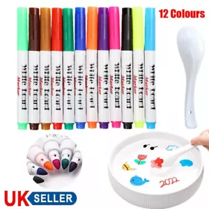 12-Color Magic Water Painting Pens and Spoon Set Floating Doodle Drawing Kid DIY - Picture 1 of 9