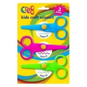 Kids Craft Safety Scissors Creative Crafts Kits 3pk - Assorted Perfect Gift - Picture 1 of 4