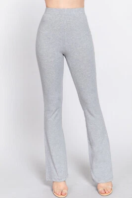 Womens Flare Leg Leggings Cotton Stretch Yoga Pants Elastic Waist - Image 1 of 4