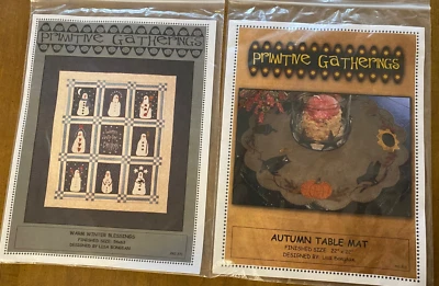 *Primitive Gatherings*: Warm Winter Blessings 54''x63'' & Autumn Table Mat 22'' - Image 1 of 4