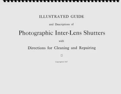 Persianas Inter-Lente c1917, Manual de Servicio y Reparación Guía Ilustrada Reimpresión Foto 1 de 3