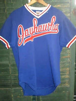 KANSAS JAYHAWKS Vtg 1980s Wilson Game Worn Team Issue Baseball Jersey 40 - Image 1 of 4