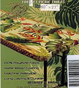 Hawaiianische passende Picknick Tischdecke passt 5 Fuß 60x27" Picknicktisch Luau Party - Bild 1 von 8
