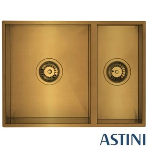 Astini Sotto 1,5 Ciotola Ottone Spazzolato PVD Acciaio Inox Lavello Cucina e Rifiuti - Foto 1 di 2