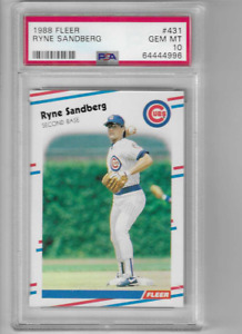 1988 Fleer Ryne Sandberg #431 PSA 10 Gem Mint Baseball Card 