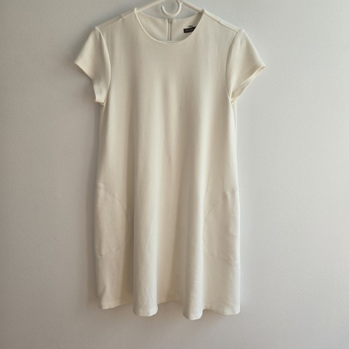 OFF WHITE Abito J Mclaughlin stile swing manica ad aletta bianco sporco piccolo moderno classico