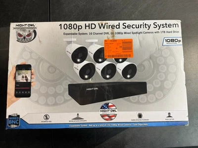 Night Owl 1080p HD Wired 6-Camera Security System 1TB DVR – Factory Sealed - Image 1 of 4