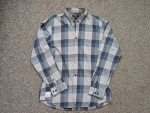 Wesc Shirt Mens Large Blue Darcy Plaid Check Skateboard Outdoor Casual Grunge - Picture 1 of 13
