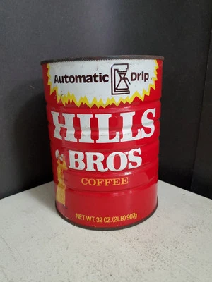 Vintage Hills Bros Deep Roasted Red Can Automatic Drip 2lb Coffee Can No Lid - Image 1 of 4