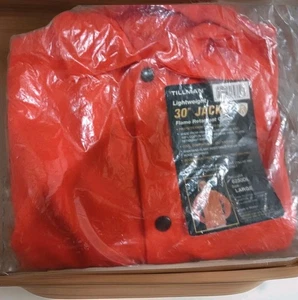Tillman 6230DL Hi-Vis Flame Retardant Cotton Welding Jacket 30" Orange Large - Picture 1 of 3