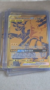 Pokemon Pikachu y Zekrom GX Tag Team Oro Arte Completo Tarjeta Promocional SM248 CASI NUEVO/M - Imagen 1 de 1