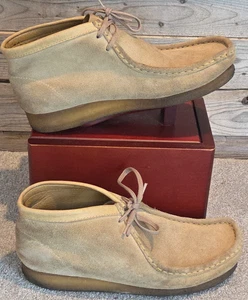 Clarks Originals Wallabee Mens SZ. 9M Beige Casual Suede Chukka Boots Shoes 2007 - Picture 1 of 12
