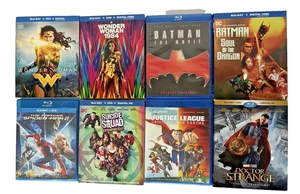 Lot of 8 Blu-ray Superhero Movies (Batman, Wonder Woman, Spiderman, Dr Strange) - Picture 1 of 10