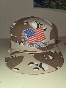 Vintage USA Operation Desert Storm Camouflage Snapback Hat Cap Proud AMERICAN - Picture 1 of 6