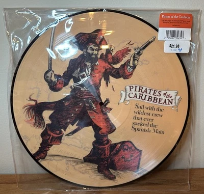 Pirates of the Caribbean Disneyland Record Collectible Vinyl Picture Disc Disney - Image 1 of 2