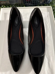 Rockport Total Motion Women's 7M Black Patent Leather Heels TruTech Comfort Pump - Picture 1 of 6