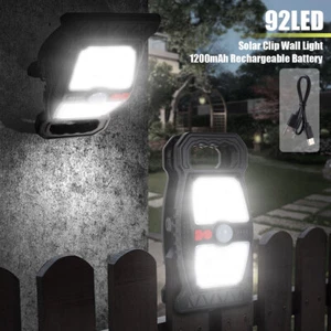 LED Solar Power Wall Light Outdoor Garden Motion Sensor Clip on Lamp 3 Modes - Picture 1 of 14