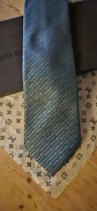 Vintage Louis Vuitton Tie in Blue/Grey with Original Box and Tissue Paper - Picture 1 of 12