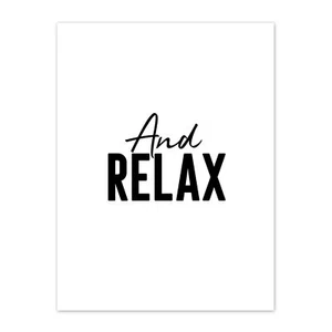 And Relax Typografie Leinwand Wandbild Kunstdruck - Bild 1 von 5