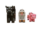 Lot of (3) Minecraft Barn Animal Figural Keyrings Pack ( Sheep , Pig , Cow )
