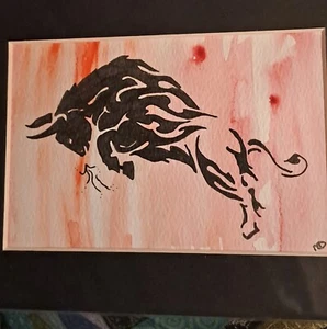 "Taurus the Bull, Painting by Kent artist. - Picture 1 of 1
