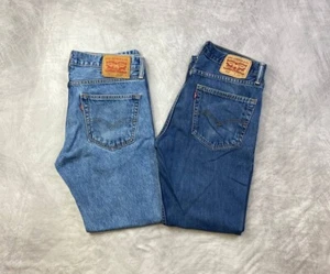 Levis 505 Jeans Denim Blue Pants 32x30 Lot Of 2 (Laundered) - Picture 1 of 10