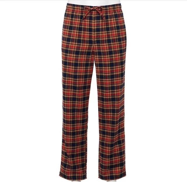 SONOMA MEN'S RED/BLACK COTTON BL ELASTIC TIE PAJAMA PANTS W/PKTS SIZE XXL