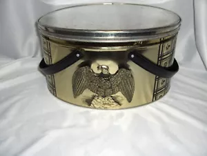 Vintage Tri Chem Handled Oval Sewing Cookie Biscuit Trinket Eagle Tin NICE - Picture 1 of 6