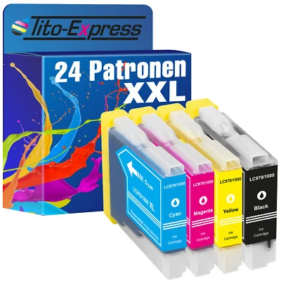 24 Patronen XXL PlatinumSerie für Brother LC-1000 DCP-130 C DCP-330 C DCP-330 CN - Bild 1 von 2