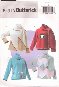 Misses' Loose-Fitting Pullover Top & Scarf - Butterick 4346 Sizes XS-S-M - Picture 1 of 4