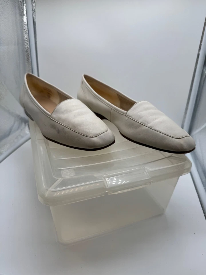 Pisos vintage de cuero blanco/crema Enzo Angiolini talla 9 Foto 1 de 4