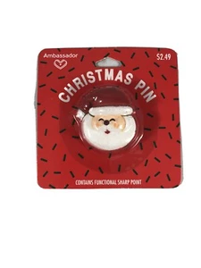 Vintage Hallmark Ambassador Anstecknadel - WEIHNACHTEN - WEIHNACHTSMANN NOS - Bild 1 von 4