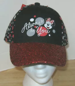 Disney Parks ~ Youth Baseball Cap Hat ~ Minnie Mouse Always Be You ~ NWT Glitter - Picture 1 of 2