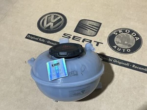 VW Golf MK7 MK7.5 GTI R TDI Coolant Expansion Bottle Tank and Black Cap Lid OEM - Picture 1 of 7