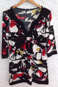 Top túnica floral talla M&S UK 10 mangas 3/4 cuello en V largo - Imagen 1 de 7