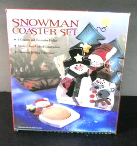 NUEVO EN CAJA Muñeco de Nieve Vacaciones Posavasos SIN ABRIR Juego de Posavasos de Madera y Corcho * - Imagen 1 de 5