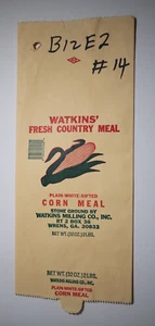Vintage Paper Sack Bag - WATKINS' FRESH COUNTRY MEAL, CORN MEAL, WRENS GA. 1999 - Picture 1 of 1