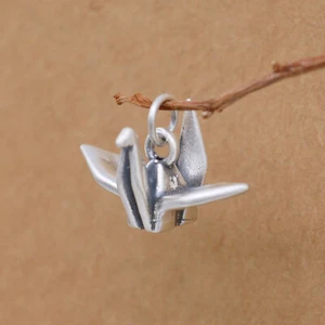 Dije grúa de papel colgante de plata esterlina 925 hágalo usted mismo A5130 - Imagen 1 de 13
