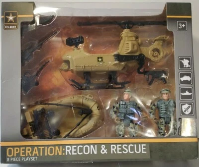US Army Playlet OPERATION: RESCUE & RECON 2 Figures Soldiers Vehicles - Image 1 of 3