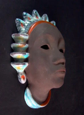 Wandmaske Bali -   -  Karlsruher Majolika - Image 1 of 4