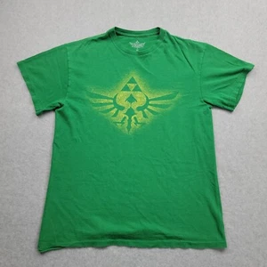 Camiseta Legend of Zelda Para Hombre Mediana Verde Dorado Tri Force Crest Nintendo - Imagen 1 de 7