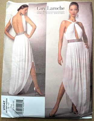 VOGUE Paris Original Laroche V1047 Sz 6-12 Miss Evening Dress Draped Long UNCUT - Image 1 of 3