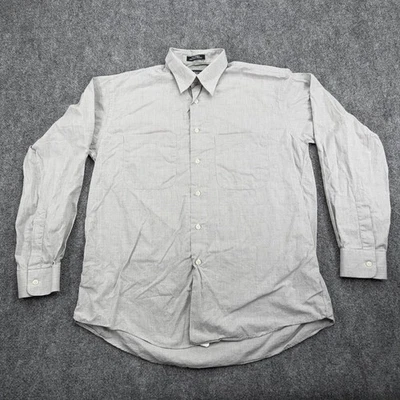 Vintage Burberry Shirt Mens Medium Gray Plaid Long Sleeve Dress Button Up USA - Image 1 of 4